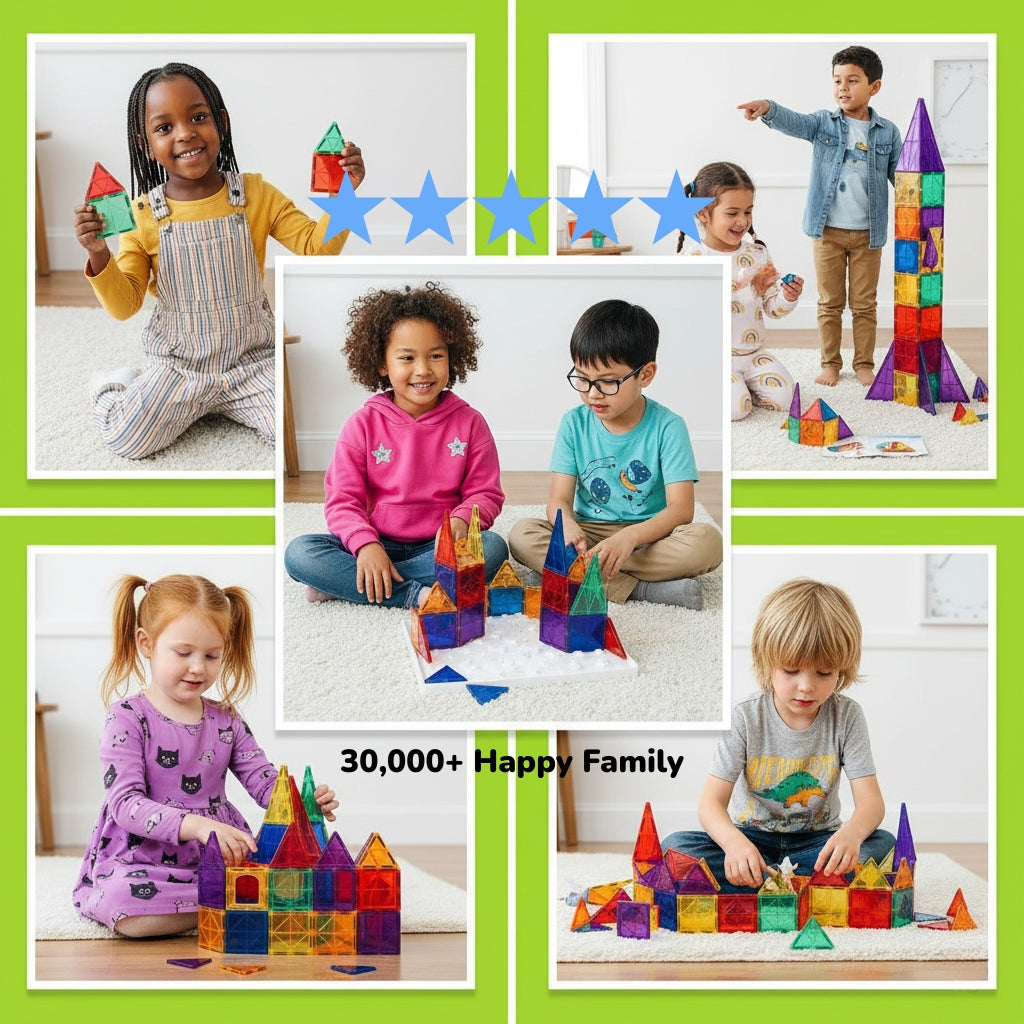 PrismPals™ Magnet Blocks: Mega Set | “I made it!” towers on repeat