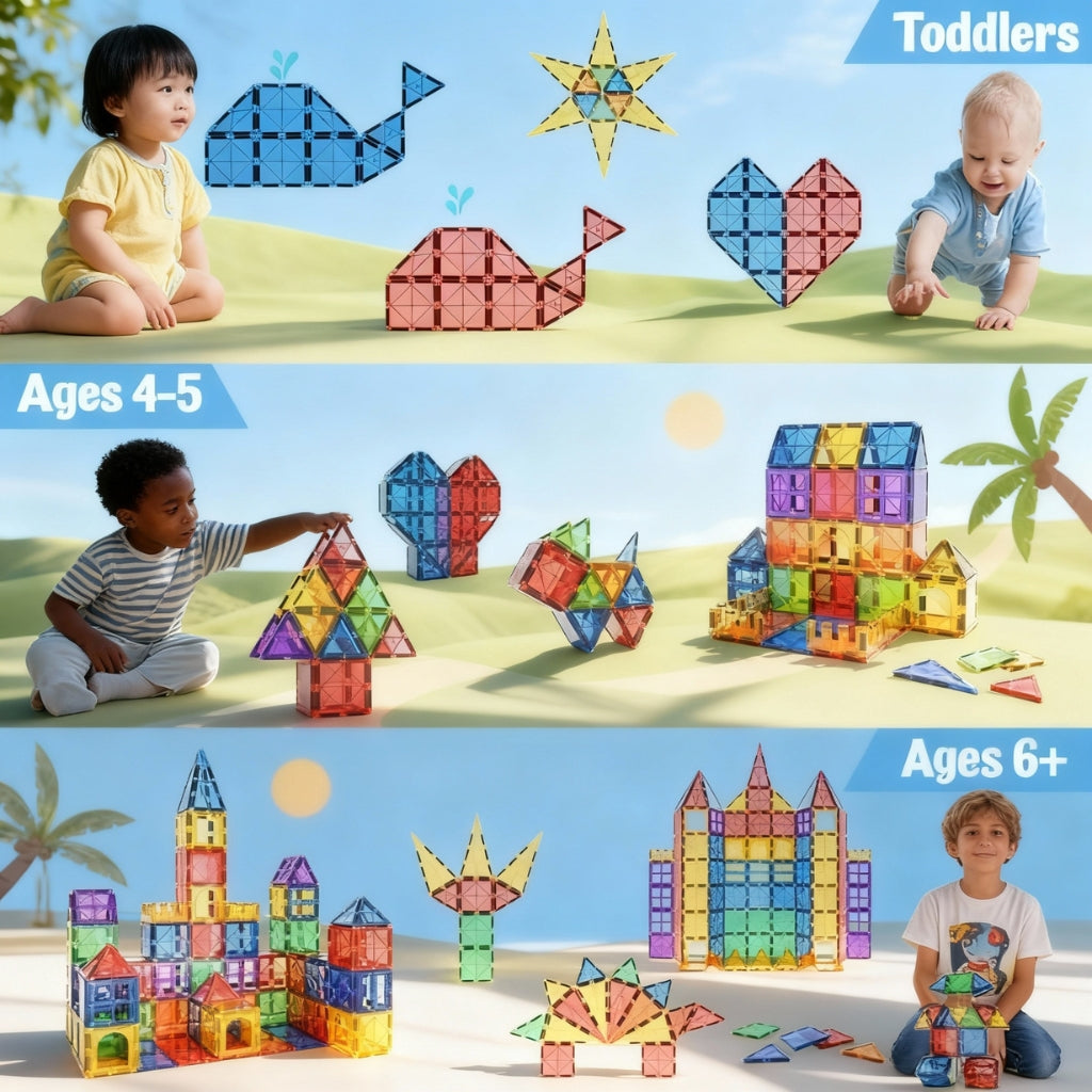 PrismPals™ Magnet Blocks: Mega Set | “I made it!” towers on repeat